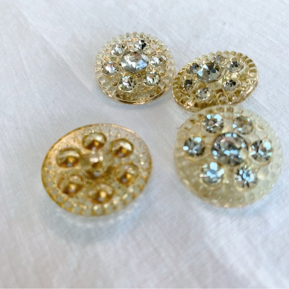 Vintage Rhinestone Buttons (4pcs) - Picture 2 of 3